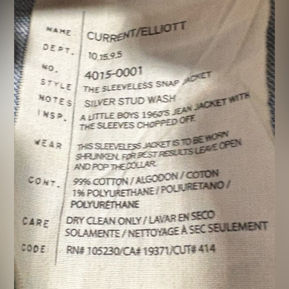 Current/Elliot size 2 Blue Denim Vest with Studded Details - Picture 4 of 5